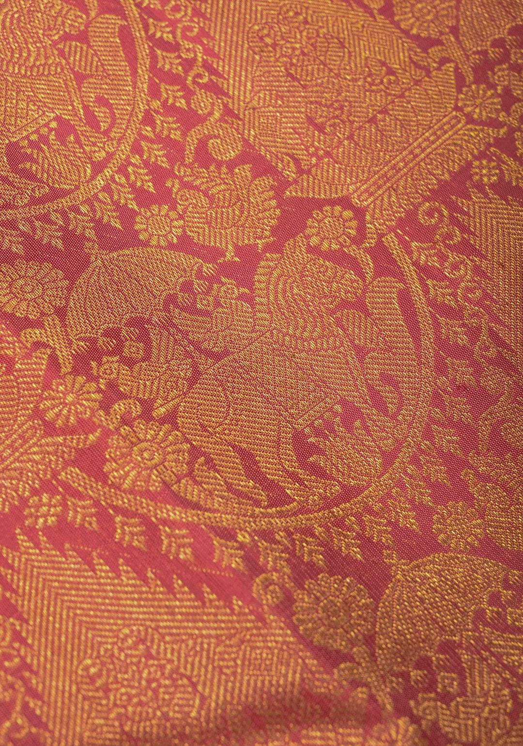 Rose Pink Kanjivaram Pure Silk Saree with Vanasingaram Brocade and Zari Border | SILK MARK CERTIFIED