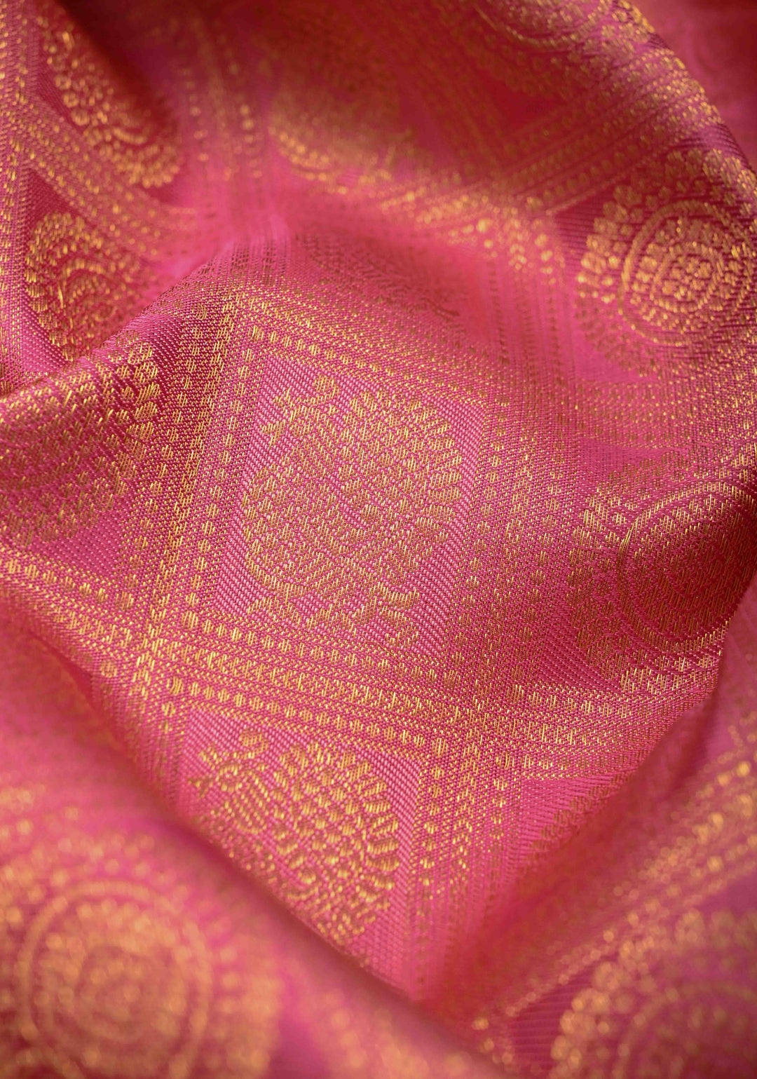 Patola Meena Rose Pink Pure Kanjivaram Silk Saree with Patola Brocade and Zari Border | SILK MARK CERTIFIED
