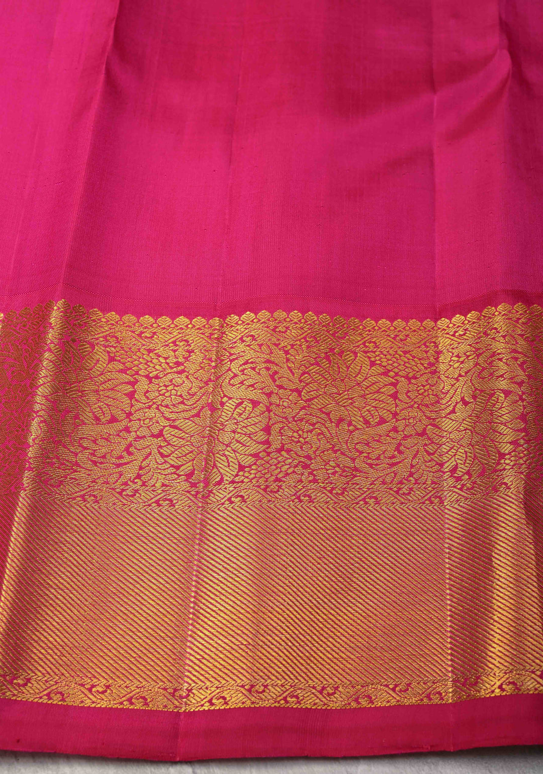 Pink Kanjivaram Pure Silk Saree with Floral Brocade and Zari Border | SILK MARK CERTIFIED