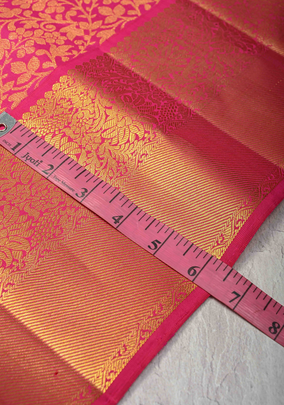Pink Kanjivaram Pure Silk Saree with Floral Brocade and Zari Border | SILK MARK CERTIFIED