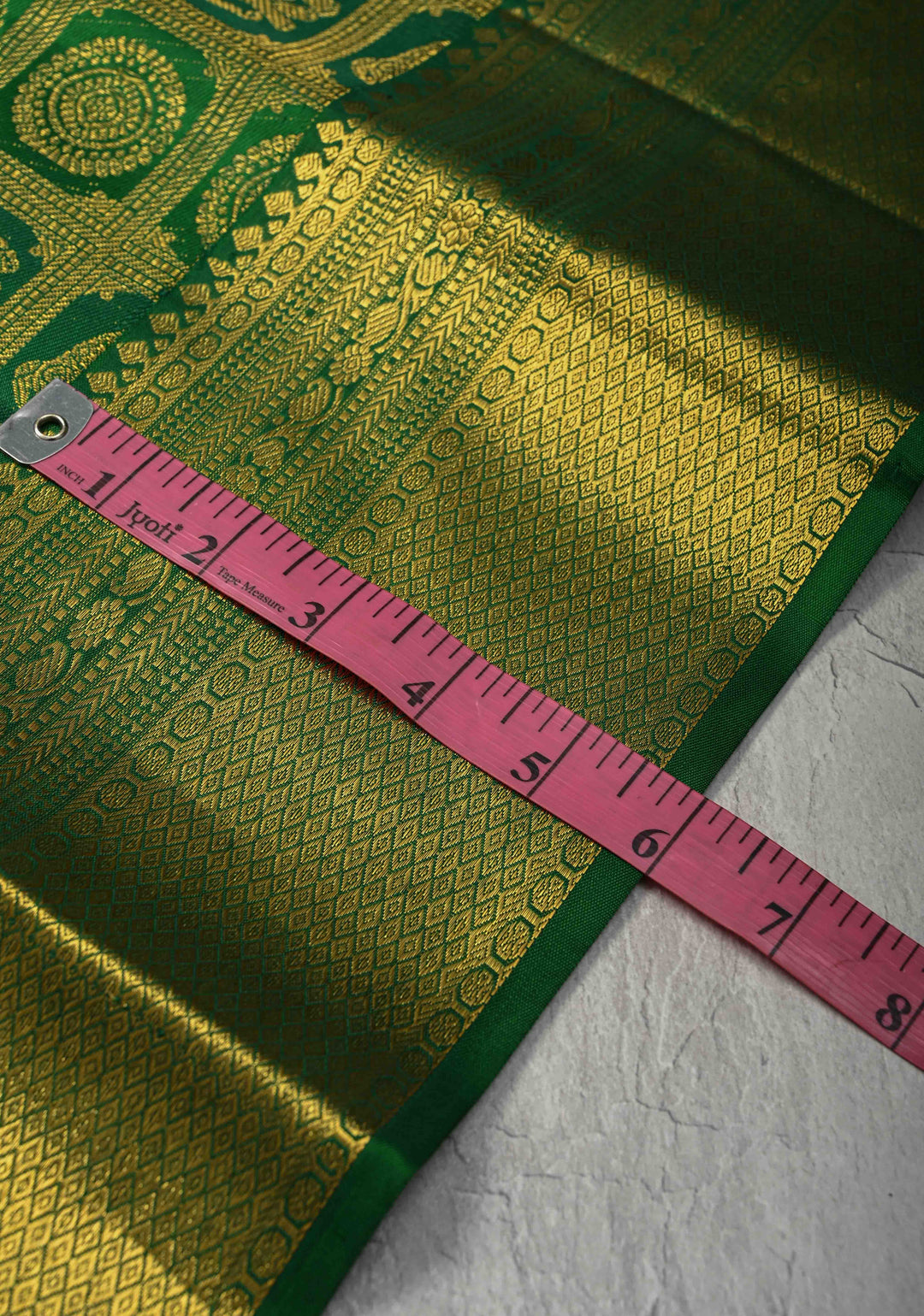 Green Pure Kanjivaram Silk Saree with Patola Brocade and Zari Border | SILK MARK CERTIFIED
