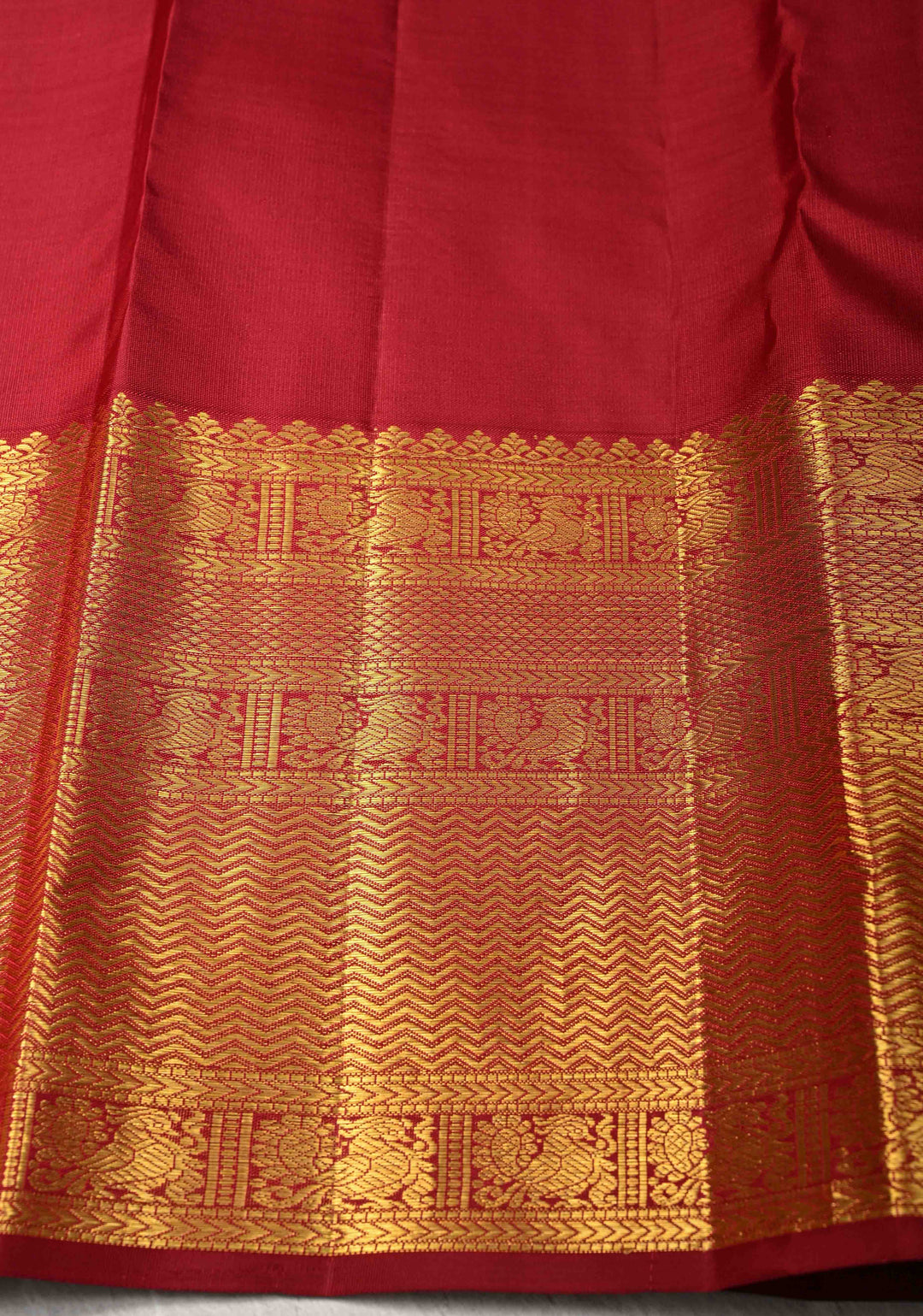 Maroon Kanjivaram Pure Silk Saree with Floral Brocade and Zari Border | SILK MARK CERTIFIED