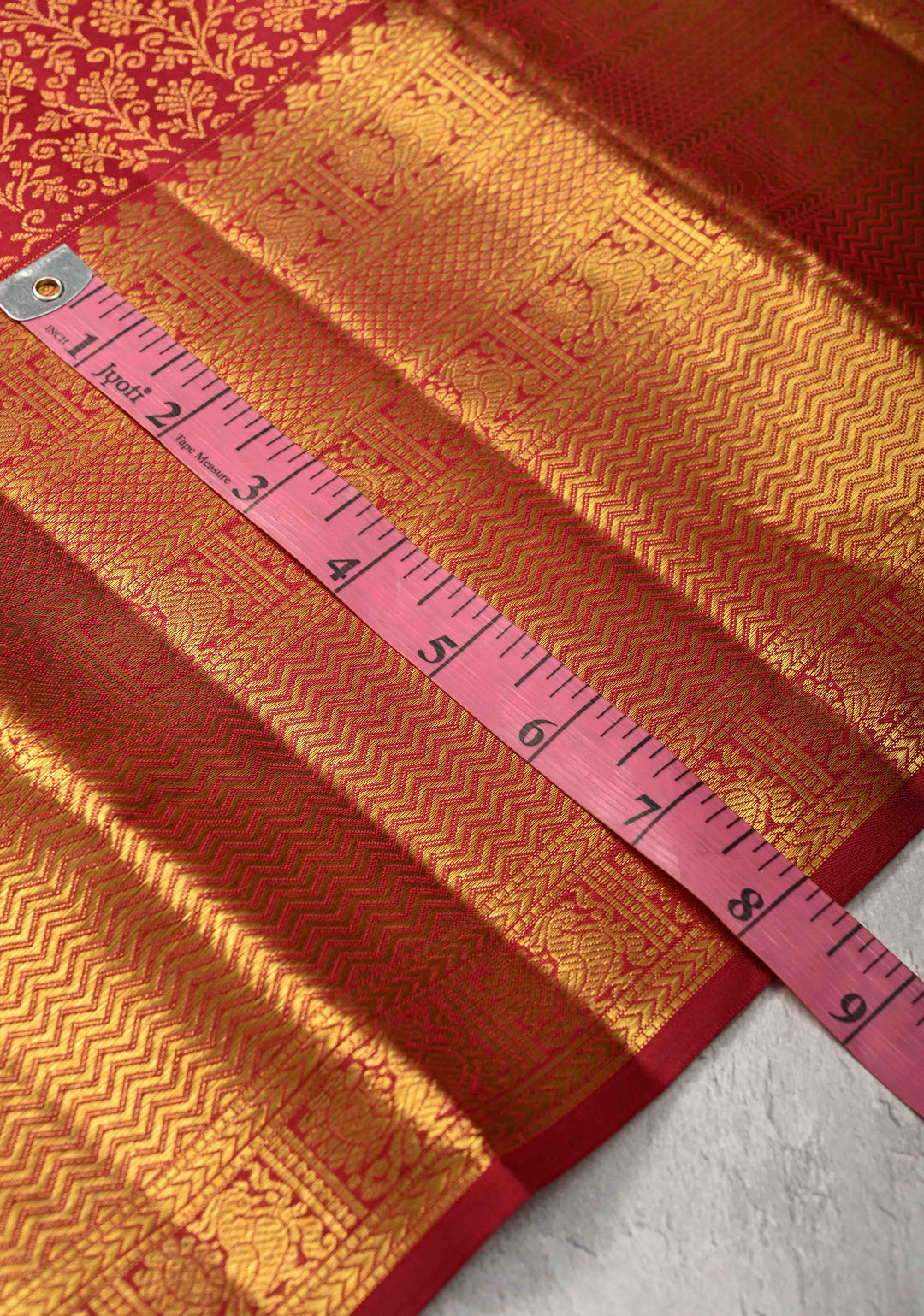 Maroon Kanjivaram Pure Silk Saree with Floral Brocade and Zari Border | SILK MARK CERTIFIED