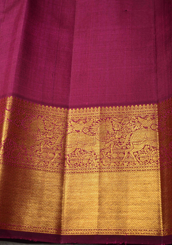 Magenta Pure Kanjivaram Silk Saree with Patola Brocade and Zari Border | SILK MARK CERTIFIED
