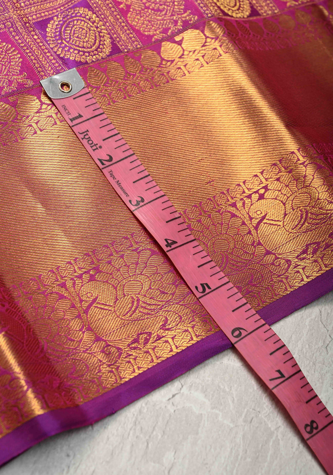 Purple-pink Pure Kanjivaram Silk Saree with Meenakari Patola Brocade and Zari Border | SILK MARK CERTIFIED