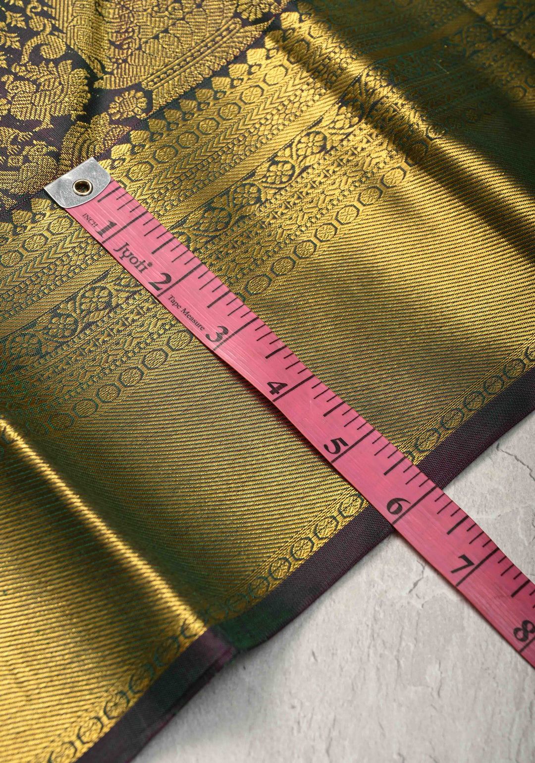 Green Dual Tone Kanjivaram Pure Silk Saree with Vanasingaram Brocade and Zari Border | SILK MARK CERTIFIED