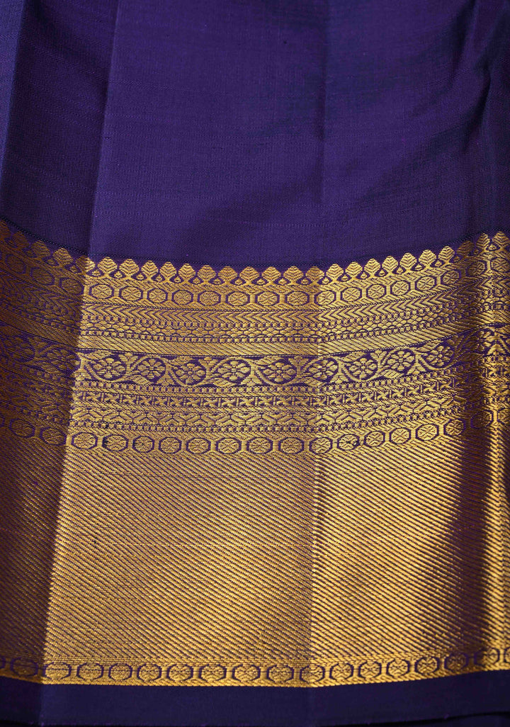 Purple Kanjivaram Pure Silk Saree with Vanasingaram Brocade and Zari Border | SILK MARK CERTIFIED