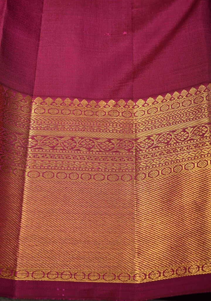 Majenta Kanjivaram Pure Silk Saree with Vanasingaram Brocade and Zari Border | SILK MARK CERTIFIED
