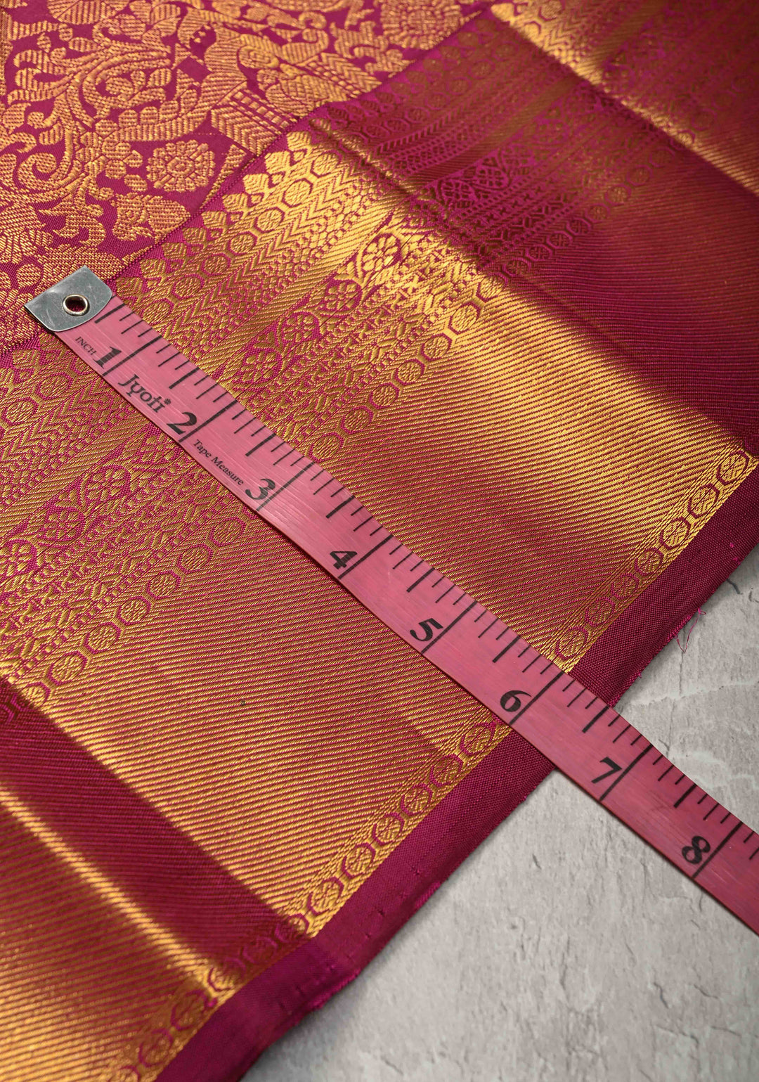 Majenta Kanjivaram Pure Silk Saree with Vanasingaram Brocade and Zari Border | SILK MARK CERTIFIED