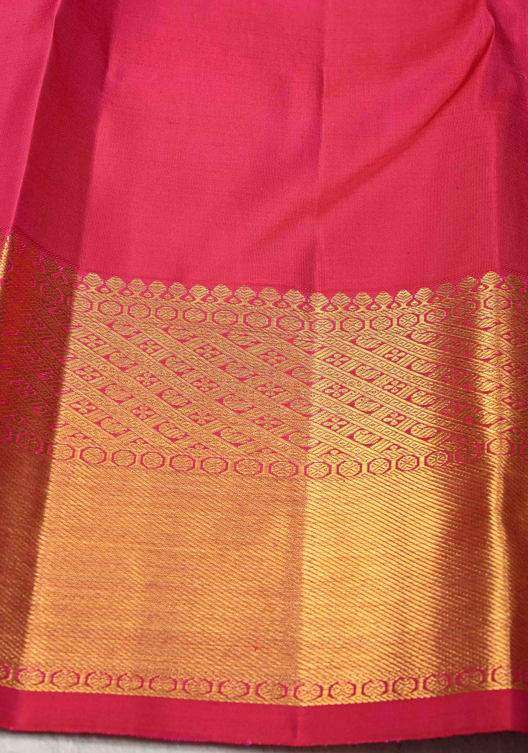 Pink Dual Tone Kanjivaram Pure Silk Saree with Vanasingaram Brocade and Zari Border | SILK MARK CERTIFIED
