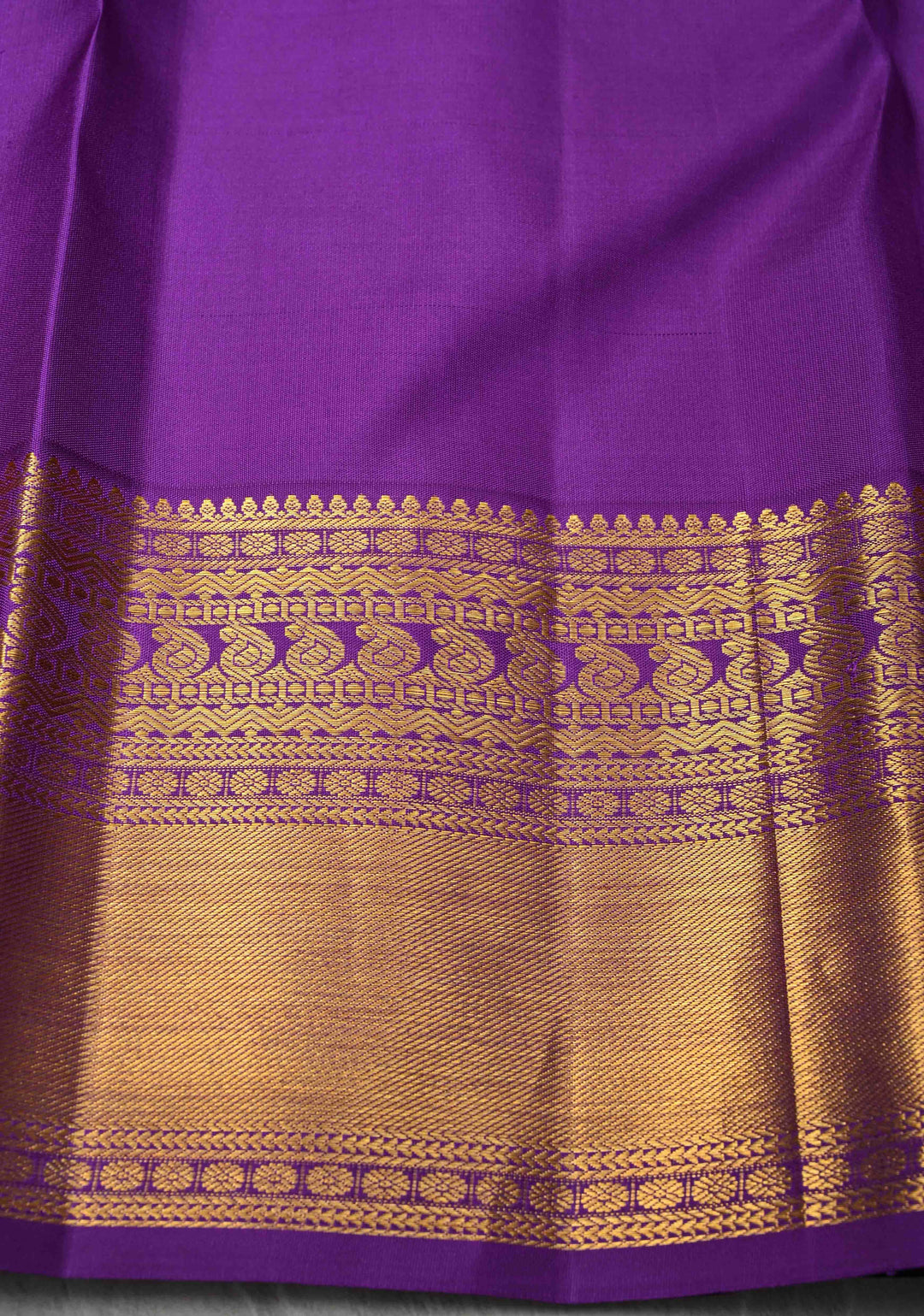 Purple Pure Kanjivaram Silk Saree with Meenakari Patola Brocade and Zari Border | SILK MARK CERTIFIED