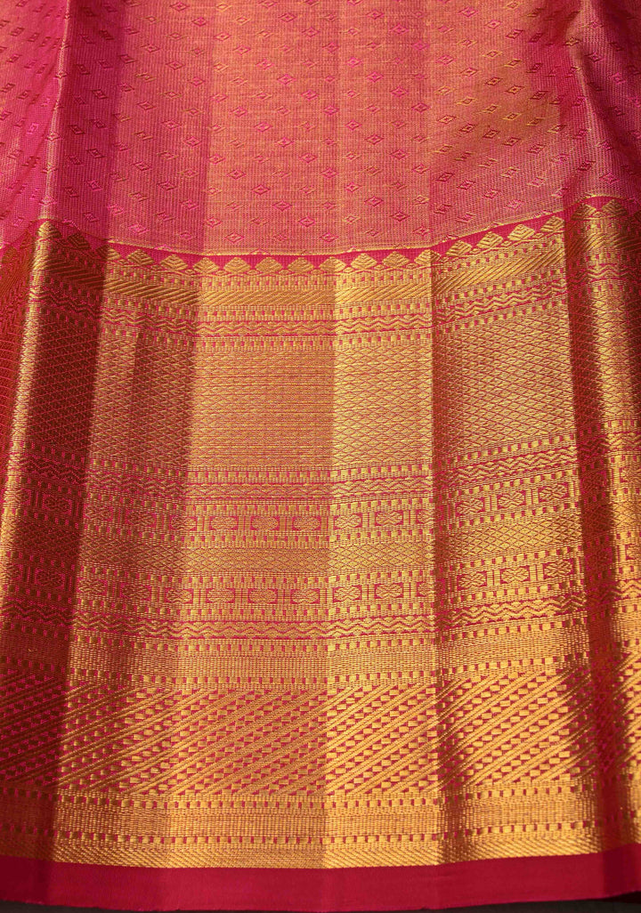 Pure Zari Mustard Yellow Korvai Tissue Kanjivaram Pure Silk Saree with Brocade and Contrast Zari Border | SILK MARK CERTIFIED
