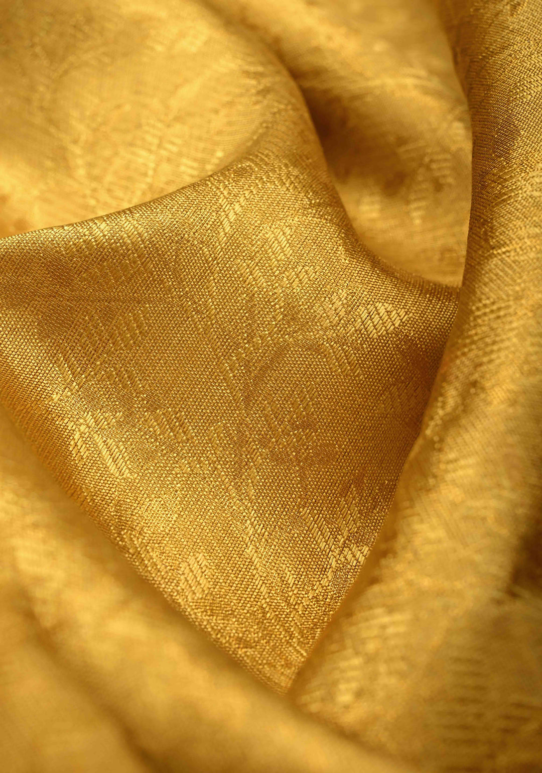 Pure Zari Mustard Yellow Korvai Tissue Kanjivaram Pure Silk Saree with Brocade and Contrast Zari Border | SILK MARK CERTIFIED