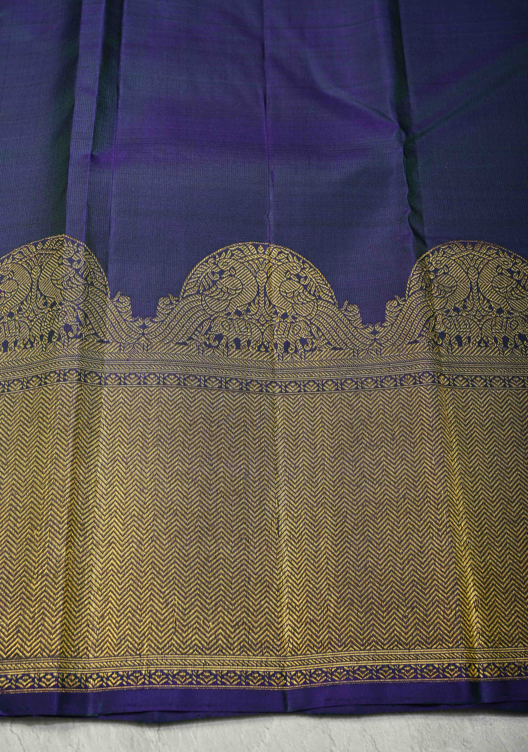 Blue Pure Kanjivaram Silk Saree with Zari Buttas and Vanasingaram  Zari Border | SILK MARK CERTIFIED