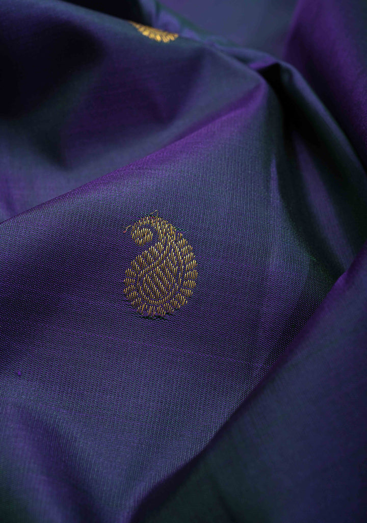 Blue Pure Kanjivaram Silk Saree with Zari Buttas and Vanasingaram  Zari Border | SILK MARK CERTIFIED