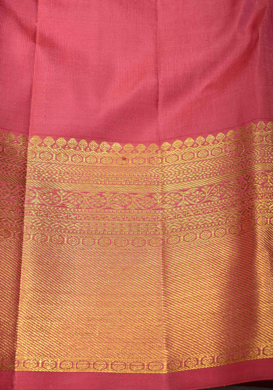 Dusty Rose Kanjivaram Pure Silk Saree With Vanasingaram Brocade and Wide Zari Border | SILK MARK CERTIFIED