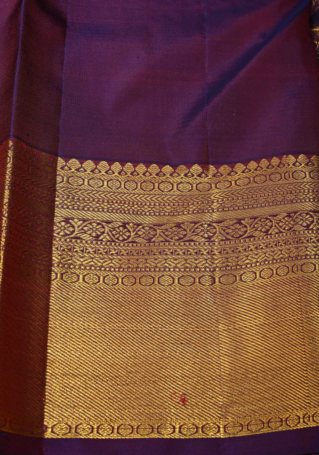 Purple Dual Tone Kanjivaram Pure Silk Saree With Vanasingaram Brocade and Wide Zari Border | SILK MARK CERTIFIED
