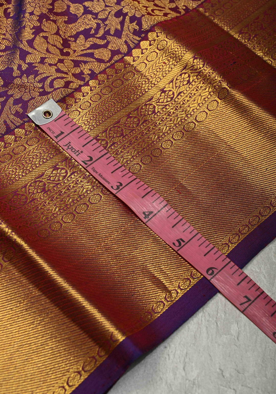 Purple Dual Tone Kanjivaram Pure Silk Saree With Vanasingaram Brocade and Wide Zari Border | SILK MARK CERTIFIED