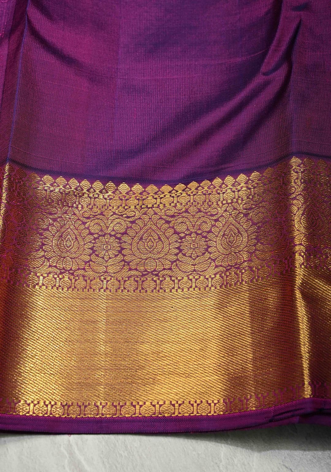 Purple-Pink Pure Kanjivaram Silk Saree with Patola Brocade and Zari Border | SILK MARK CERTIFIED