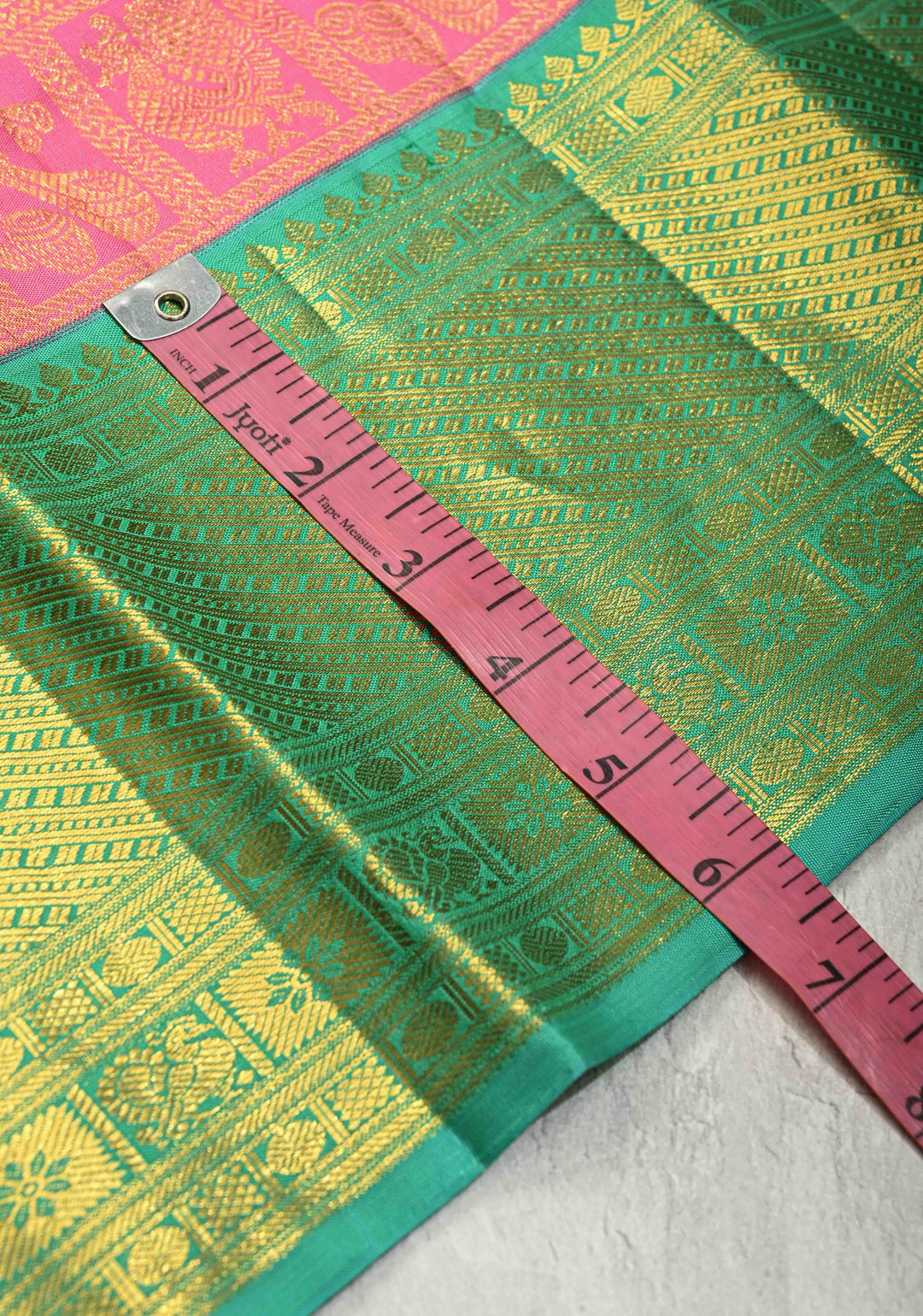 Korvai Rose Pink Pure Kanjivaram Silk Saree with Patola Brocade and Contrast Wide Zari Border | SILK MARK CERTIFIED | SHOBITAM