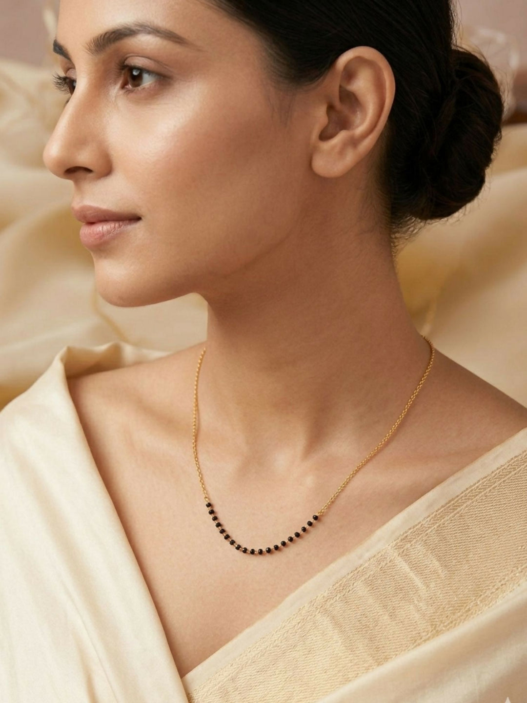 Minimal fancy Wear Golden Plated Mangalsutra | SHOBITAM