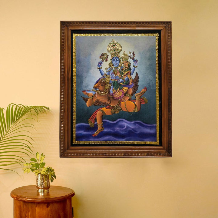TANJORE PAINTING VISHNU LAKSHMI 24*18 | SHOBITAM