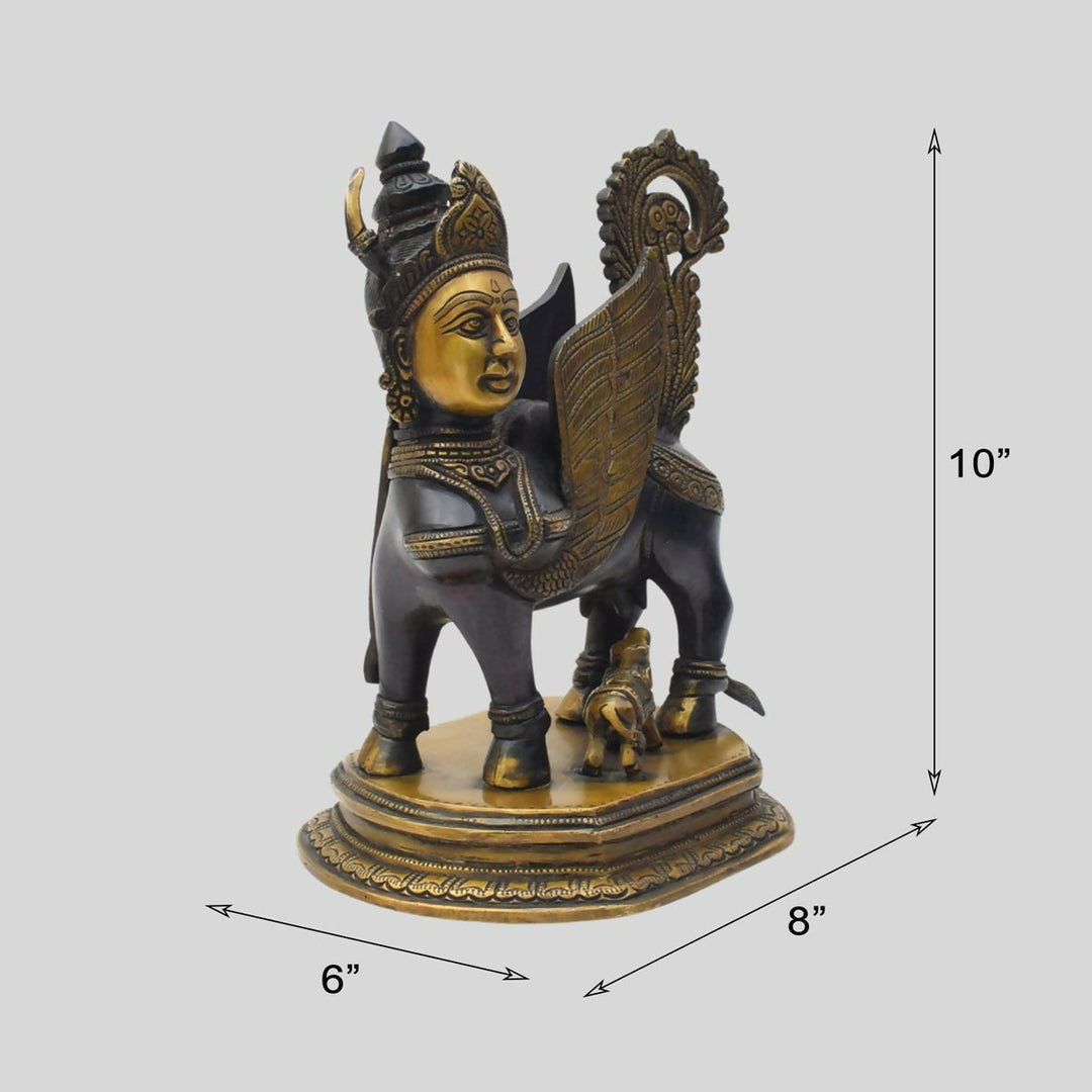 Brass Statue 2 Tone Kamadenu- 10*8*6 | SHOBITAM