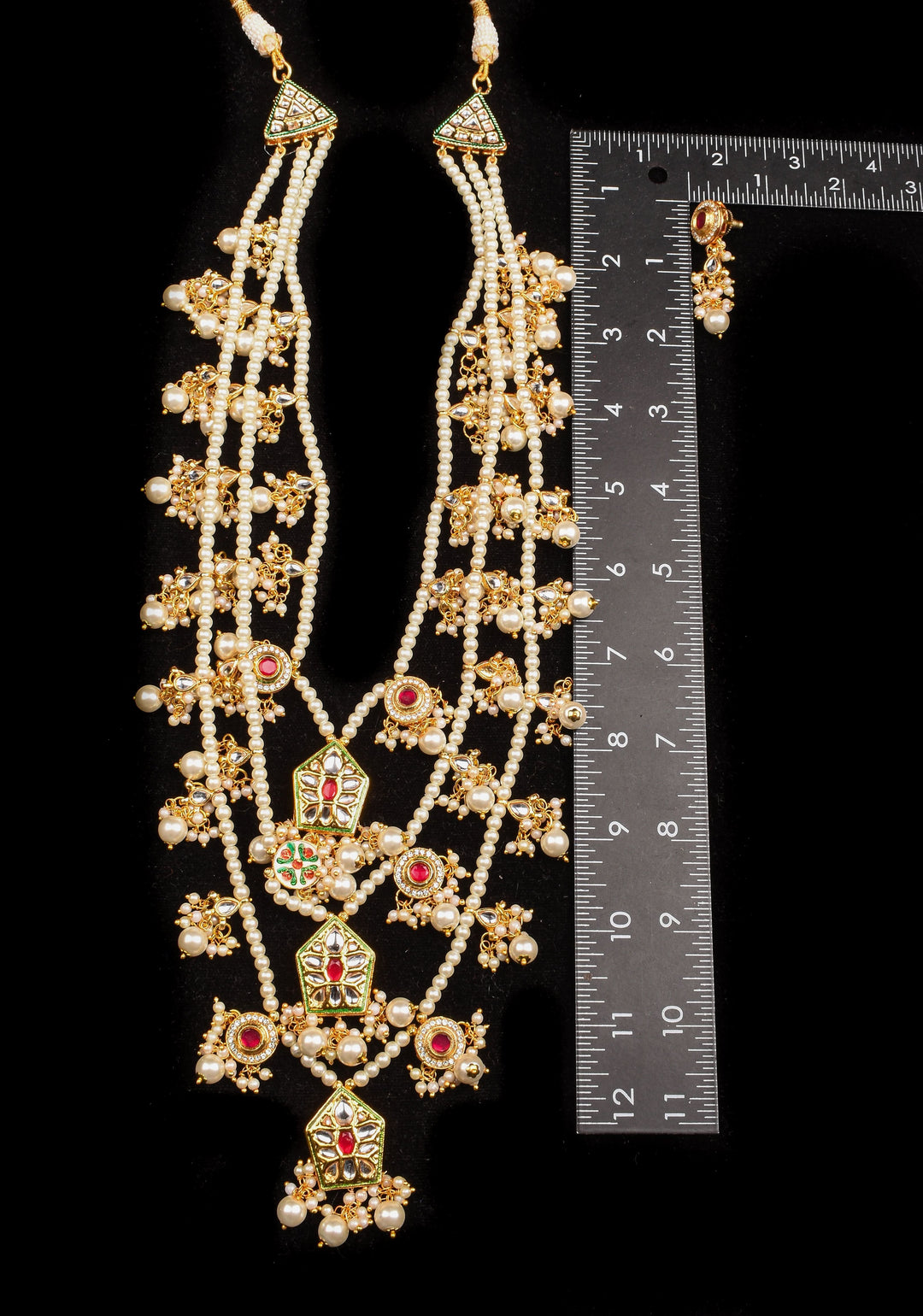 Multilayer Rani Haar with Jadau Charms
