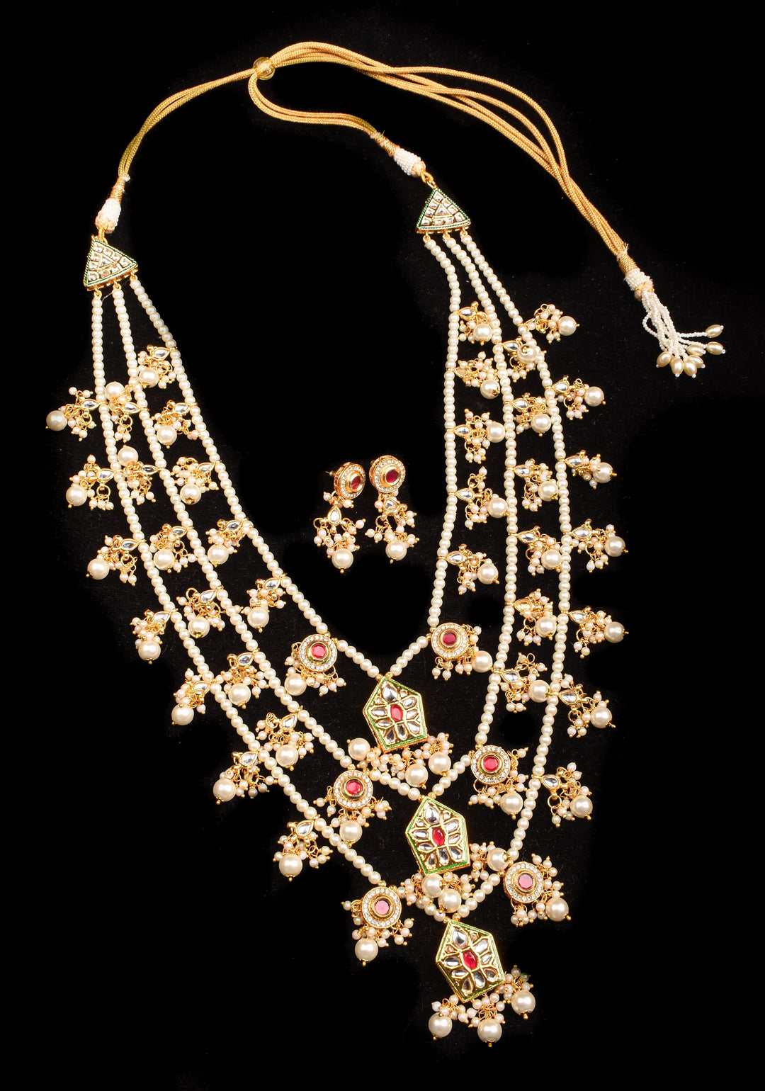 Multilayer Rani Haar with Jadau Charms
