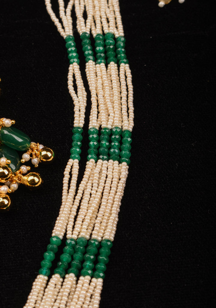 Rani Haar - Ahmedabadi Jadau haar with Kundan Stones and Matching Earrings | Shobitam Jewelry
