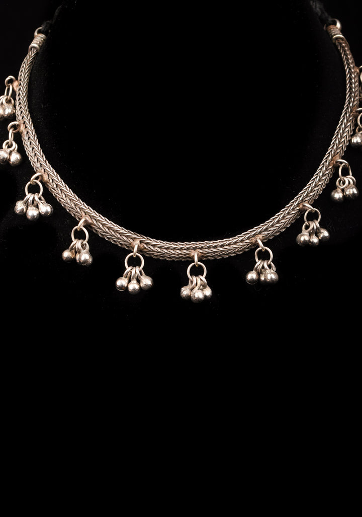 Dangling Design Oxidised Necklace with silver finish | Shobitam Jewelry