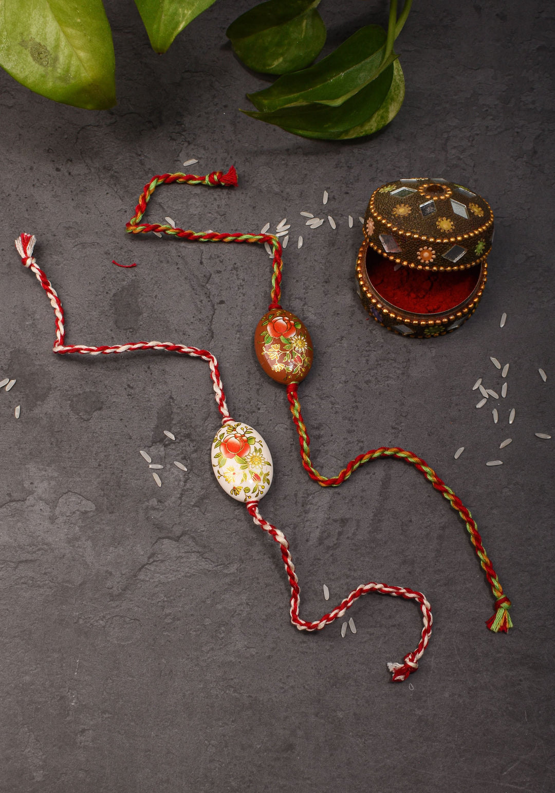 Bhaiyya Bhabhi Handmade Meenakari lacquer rakhi | Shobitam Jewelry
