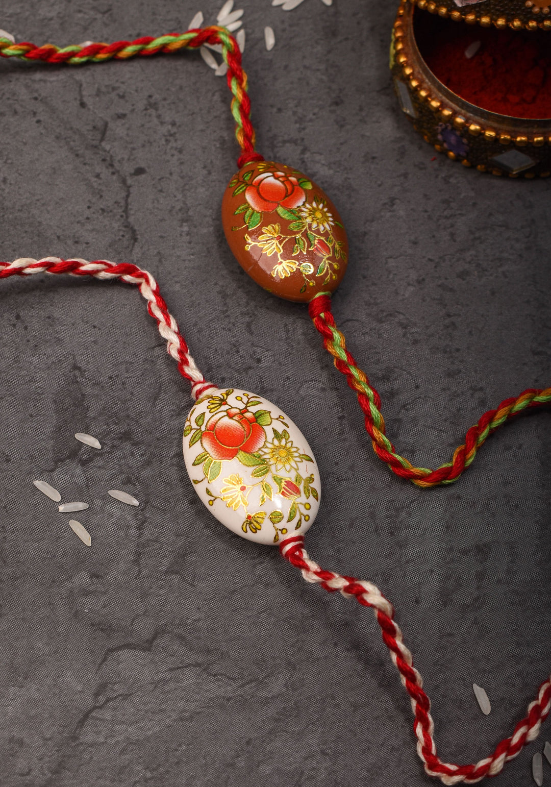 Bhaiyya Bhabhi Handmade Meenakari lacquer rakhi | Shobitam Jewelry