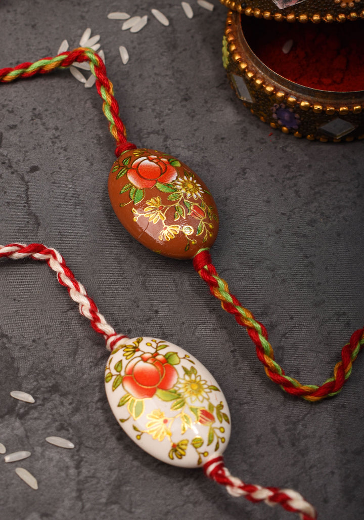 Bhaiyya Bhabhi Handmade Meenakari lacquer rakhi | Shobitam Jewelry