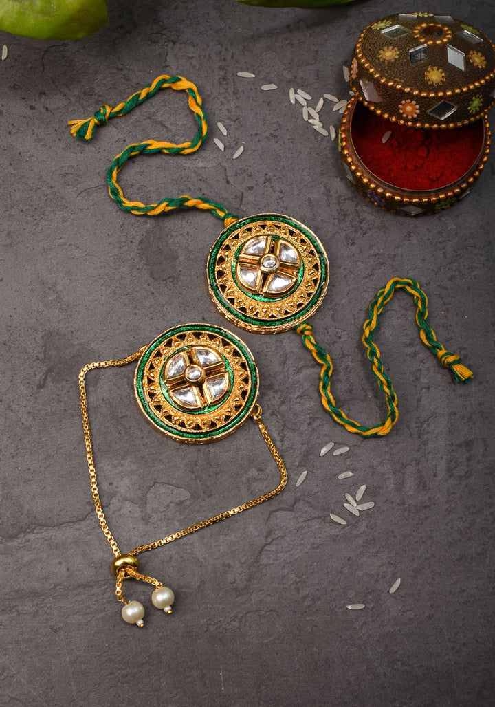 Jeweled Rakhi for Bhaiiya and Bhabhi set | Shobitam Jewelry