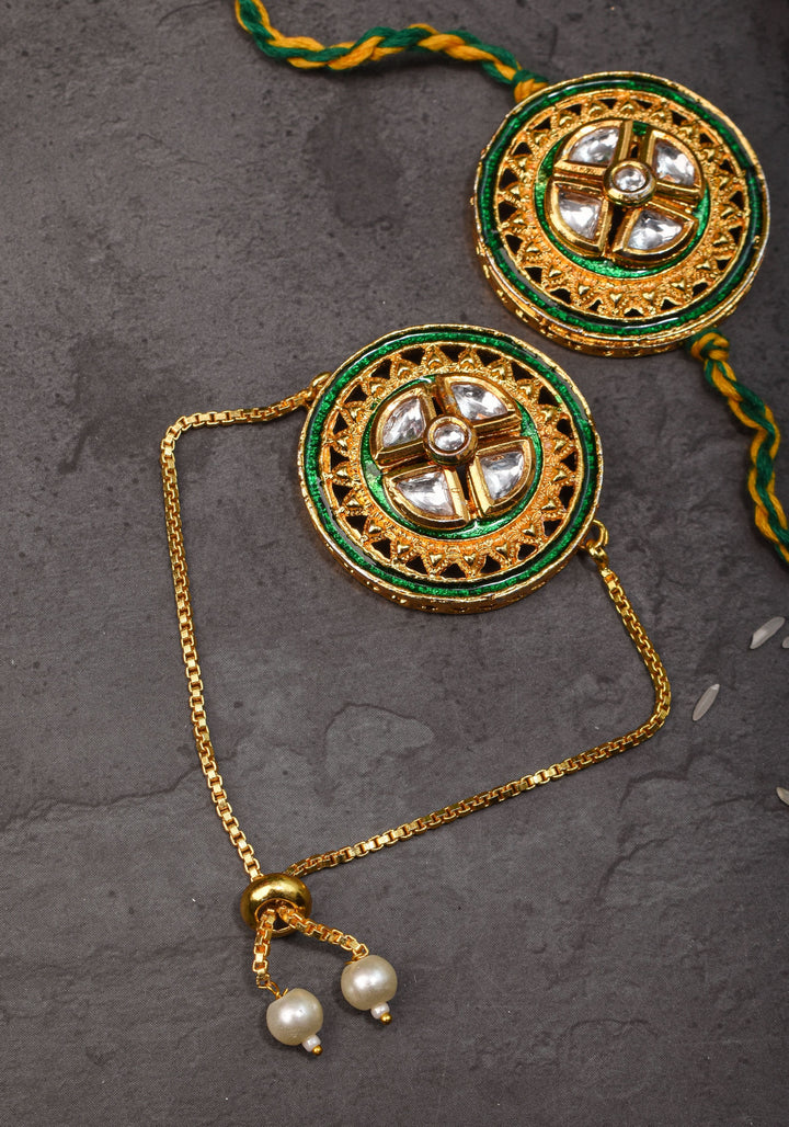 Jeweled Rakhi for Bhaiiya and Bhabhi set | Shobitam Jewelry