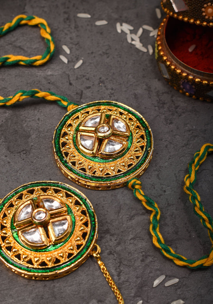 Jeweled Rakhi for Bhaiiya and Bhabhi set | Shobitam Jewelry