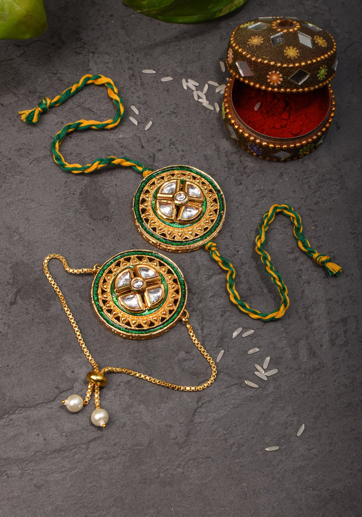 Jeweled Rakhi for Bhaiiya and Bhabhi set | Shobitam Jewelry