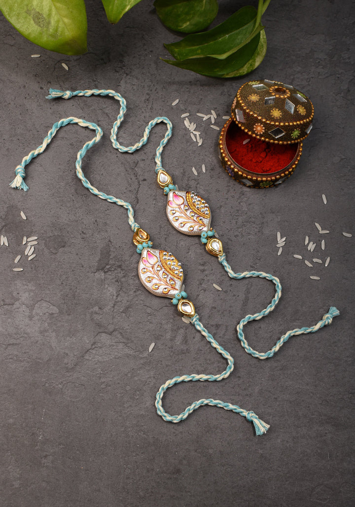 Bhaiyya Bhabhi Handmade Meenakari lacquer rakhi | Shobitam Jewelry