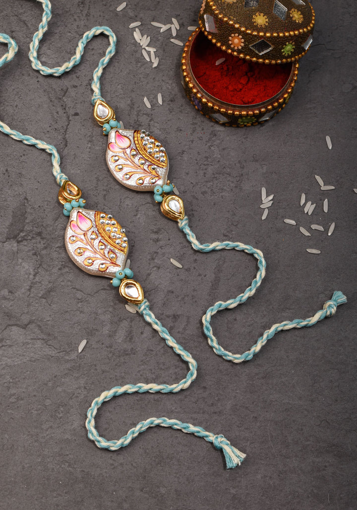 Bhaiyya Bhabhi Handmade Meenakari lacquer rakhi | Shobitam Jewelry