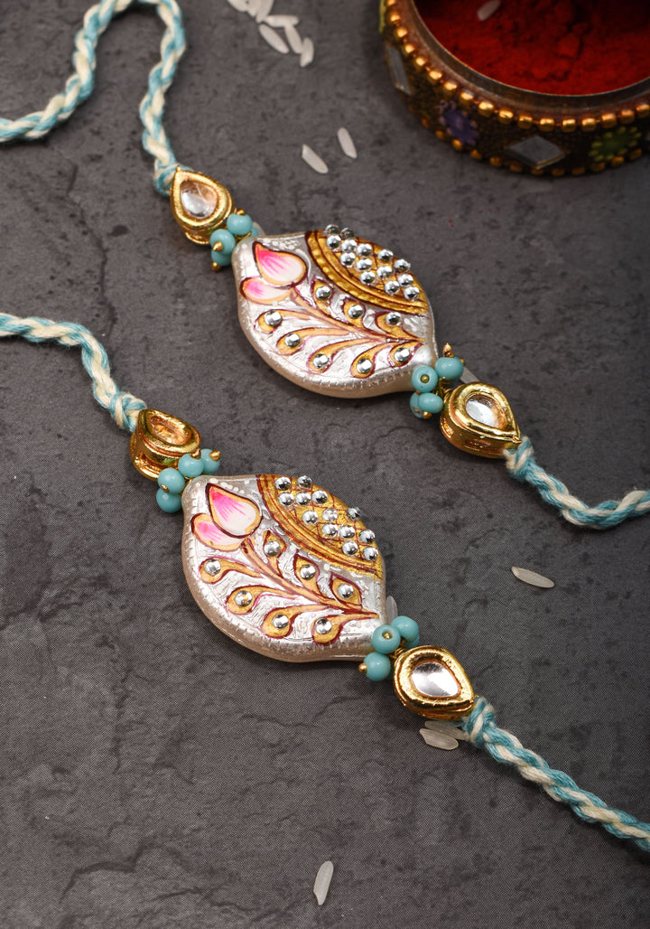 Bhaiyya Bhabhi Handmade Meenakari lacquer rakhi | Shobitam Jewelry