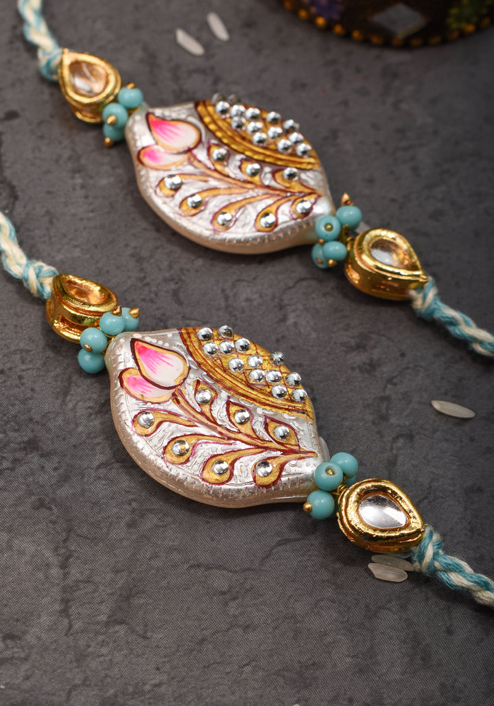 Bhaiyya Bhabhi Handmade Meenakari lacquer rakhi | Shobitam Jewelry