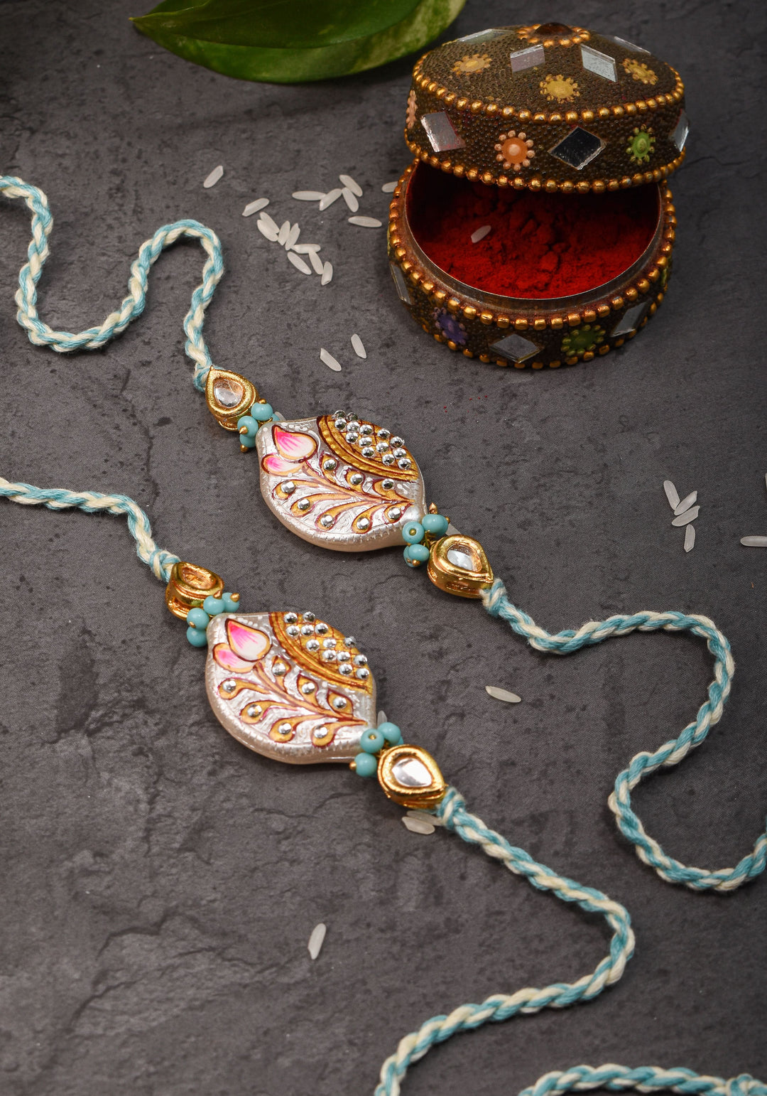 Bhaiyya Bhabhi Handmade Meenakari lacquer rakhi | Shobitam Jewelry