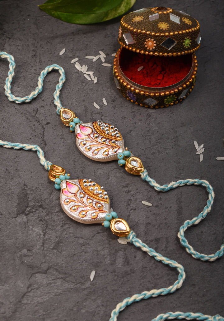 Bhaiyya Bhabhi Handmade Meenakari lacquer rakhi | Shobitam Jewelry