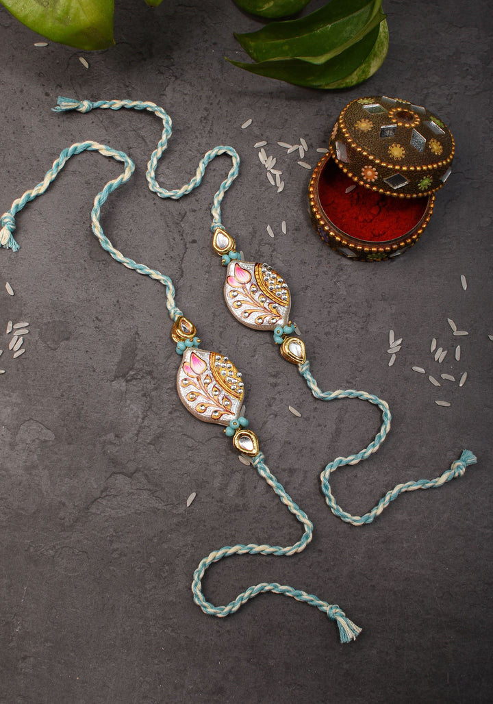 Bhaiyya Bhabhi Handmade Meenakari lacquer rakhi | Shobitam Jewelry