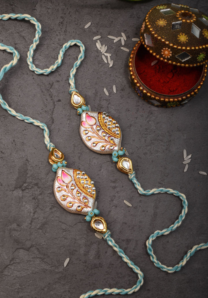 Bhaiyya Bhabhi Handmade Meenakari lacquer rakhi | Shobitam Jewelry