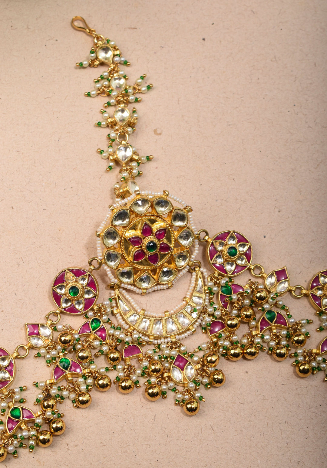 Jadau Handcrafted Sheshphool Rajputi Matha Patti |Shobitam Jewelry