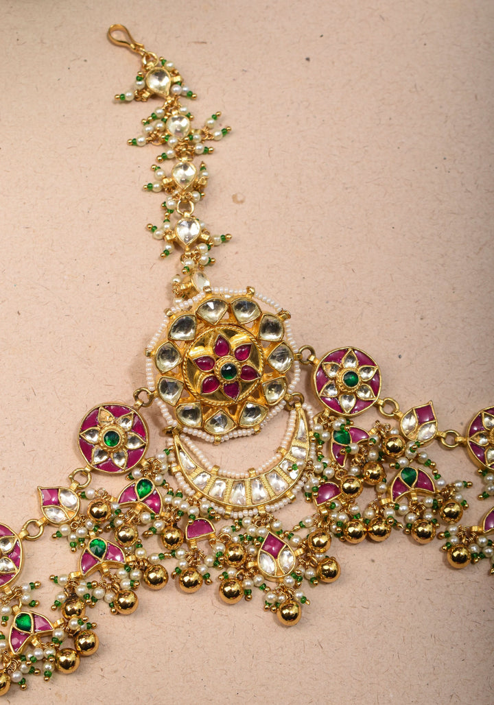 Jadau Handcrafted Sheshphool Rajputi Matha Patti |Shobitam Jewelry