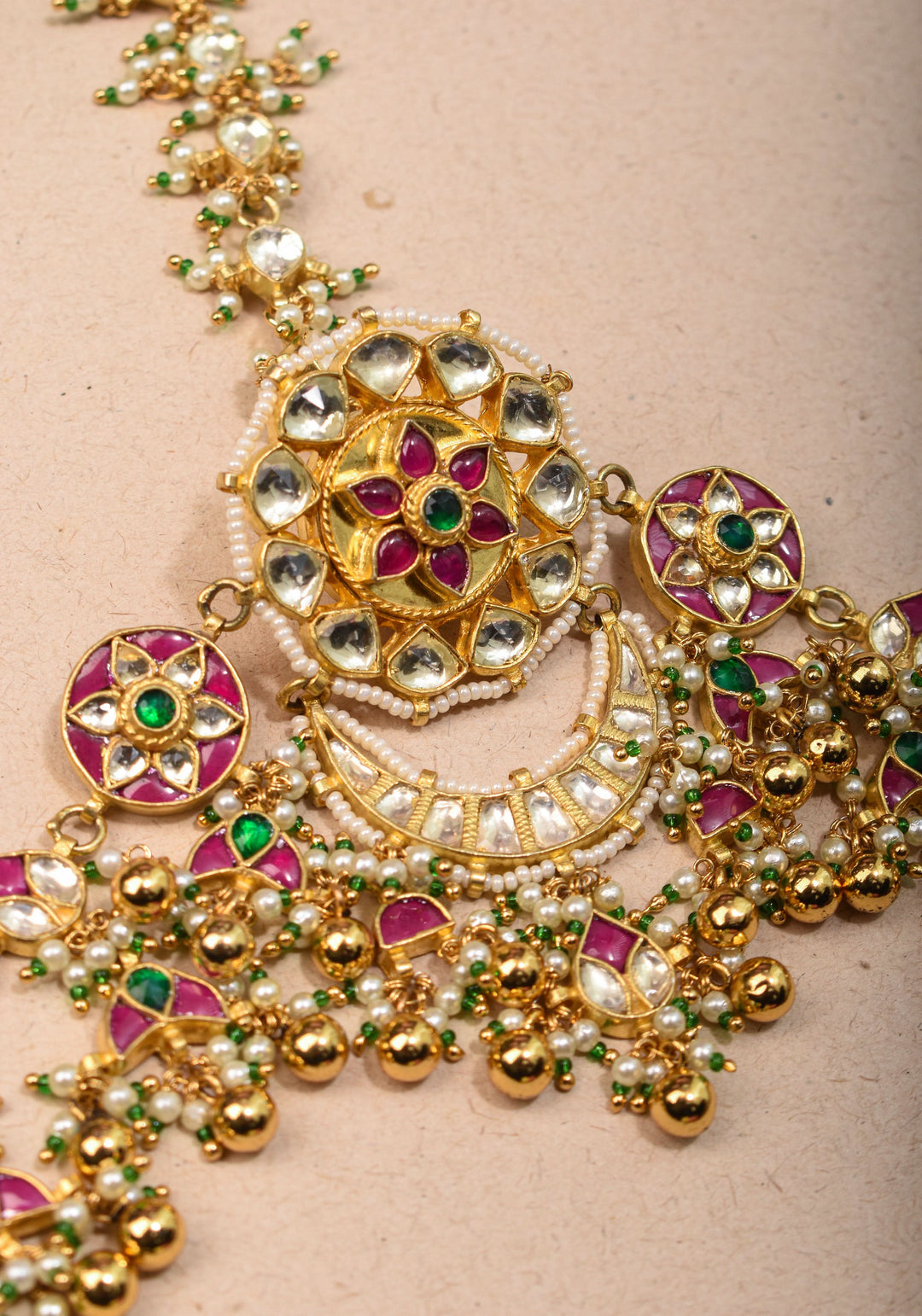 Jadau Handcrafted Sheshphool Rajputi Matha Patti |Shobitam Jewelry