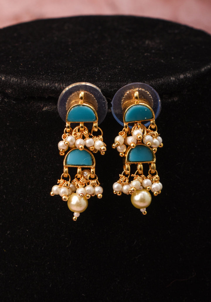 Feroza : Lightweight Ahmedabadi Jadau Necklace and earrings set with 11 dangling units
